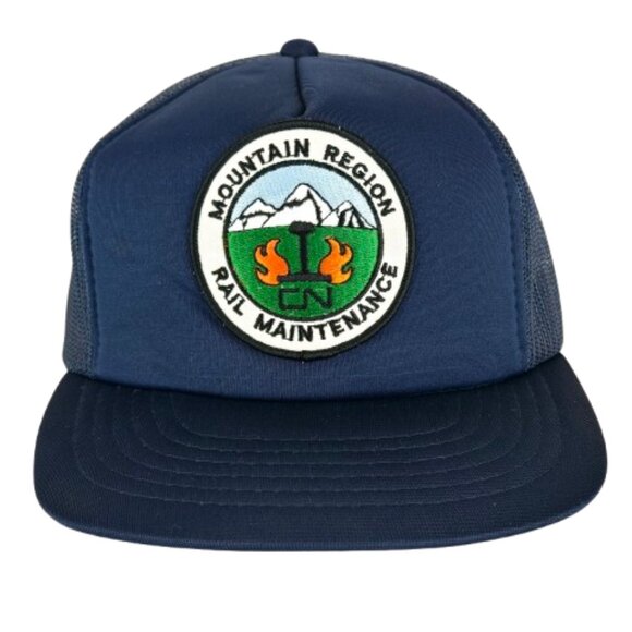 Vintage 80s CN Rail Trucker Hat Classic Cap Mountain Region Rail Maintenance CNR - Picture 12 of 12